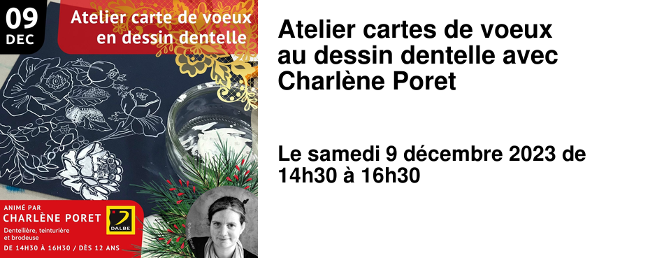 Atelier cartes de voeux au dessin dentelle avec Charl�ne Poret