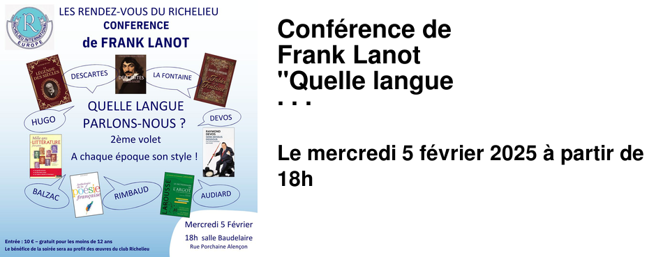 Conf�rence de Frank Lanot "Quelle langue parlons-nous ?"