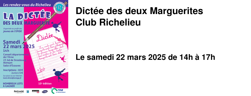 Dict�e des deux Marguerites Club Richelieu
