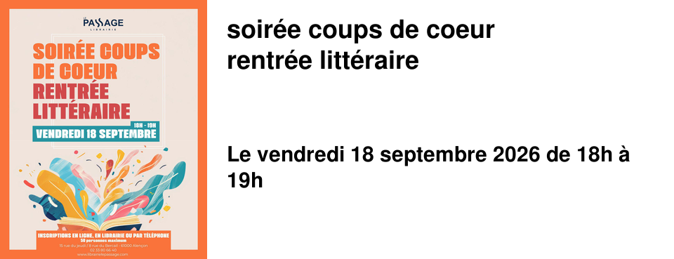 soir�e coups de coeur rentr�e litt�raire